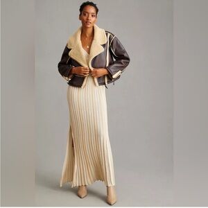 Anthropology Pilcro Faux-Leather Sherpa-Lined Jacket size XL